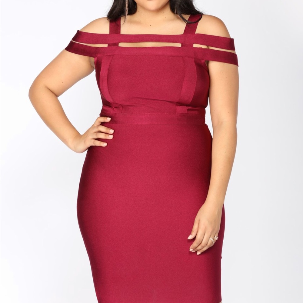 Devi bandage dress-Merlot